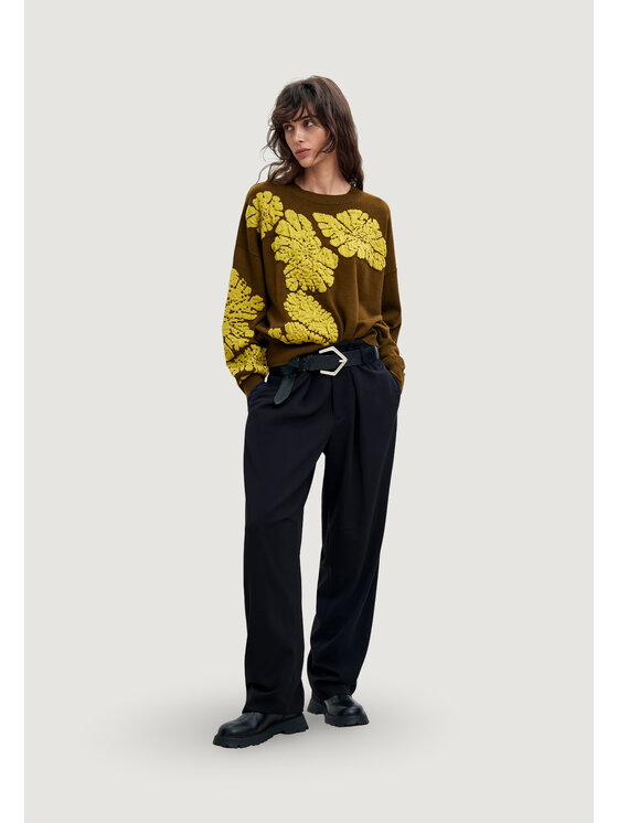Desigual Desigual Πουλόβερ JERS_BUBBLES_LACROIX Πράσινο Casual Fit