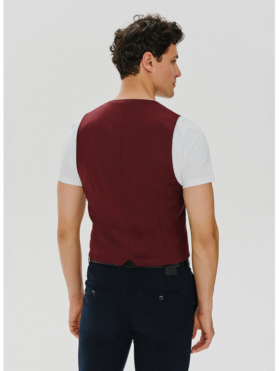 Pako Lorente Pako Lorente Kamizelka P24SF-8X-013 Bordowy Slim Fit