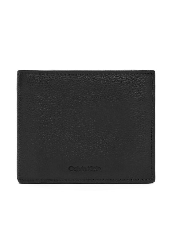 Calvin Klein Duży Portfel Męski Micropebble Billfold W Coin LV04D1033G Czarny
