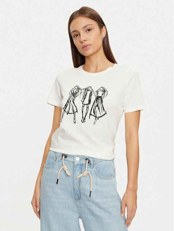 Vero Moda Vero Moda T-shirt Romy 10320297 Bijela Regular Fit