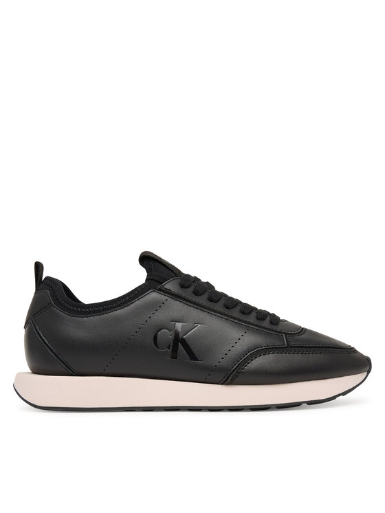 Calvin Klein Sneakersy Retro Runner Sock Panl Lth Neo HW0HW03118 Czarny