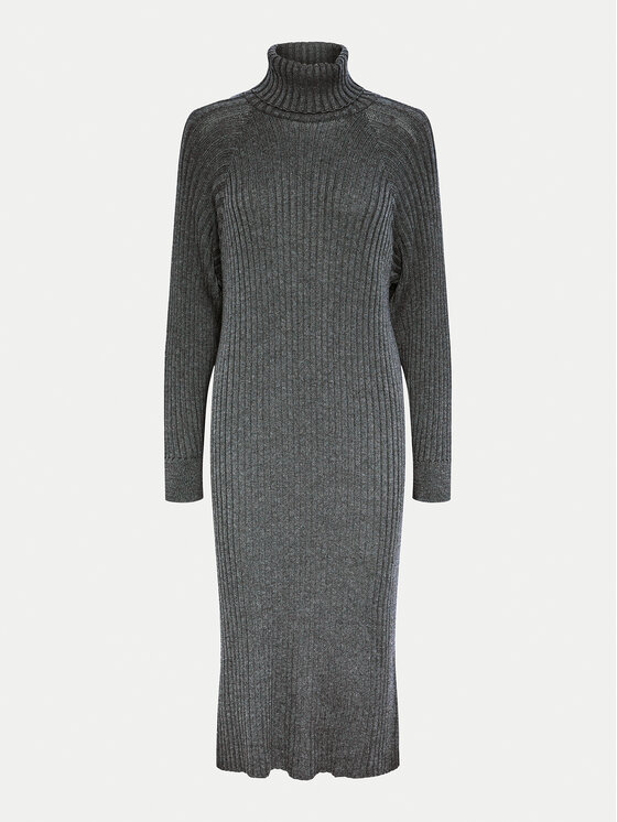 YAS YAS Úpletové šaty Mavi 26028660 Šedá Regular Fit