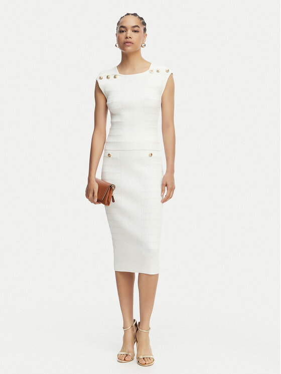 Guess Guess Suknja olovka W5YD66 Z0130 Bijela Slim Fit