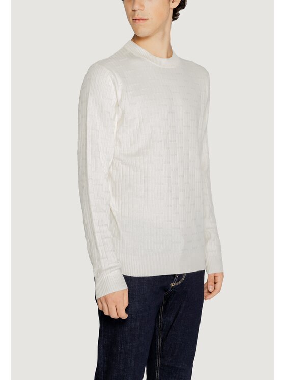 HAMAKI-HO HAMAKI-HO Sweter MI3101H Biały Regular Fit