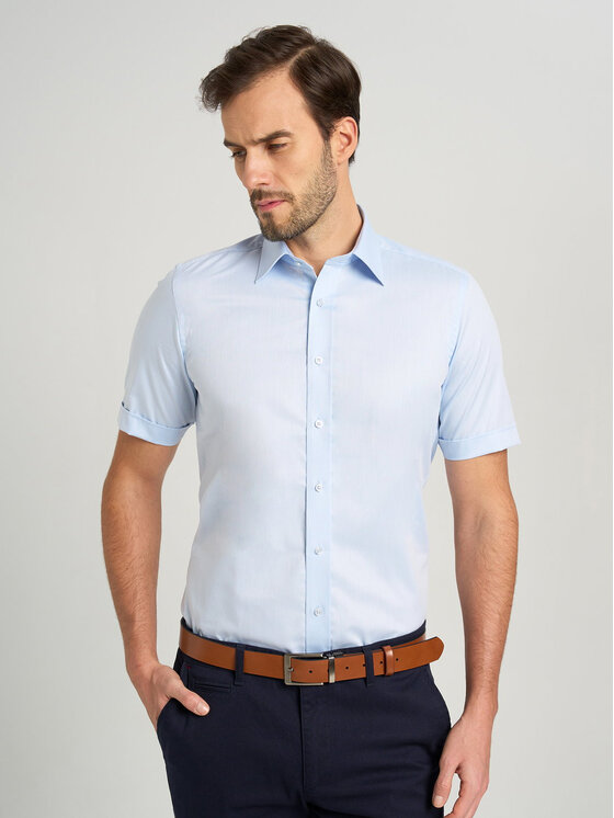 Willsoor Willsoor Koszula 27180n Niebieski Slim Fit