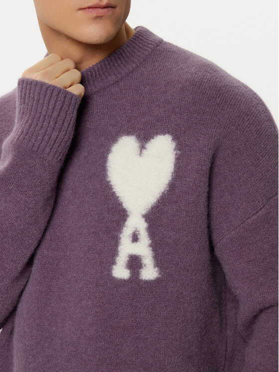AMI Paris AMI Paris Sveter UKS025.KN0032 Fialová Relaxed Fit