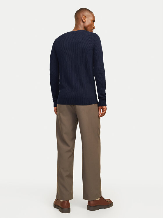 Jack & Jones Jack & Jones Sweter Pannel 12258471 Granatowy Regular Fit