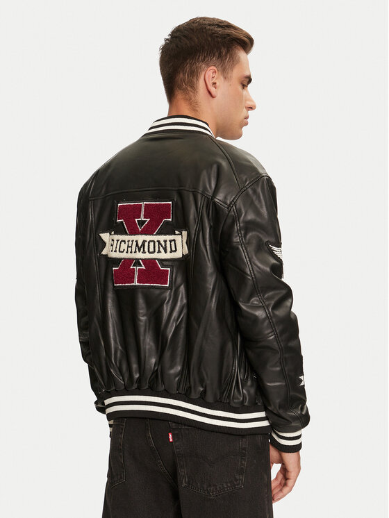 Richmond X Richmond X Μπουφάν από απομίμηση δέρματος Meleb UMA24217GB Μαύρο Regular Fit