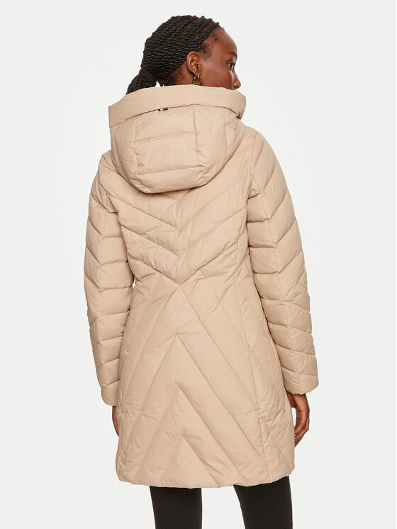 Tommy Hilfiger Tommy Hilfiger Pūkinė striukė Chevron WW0WW42622 Smėlio Regular Fit