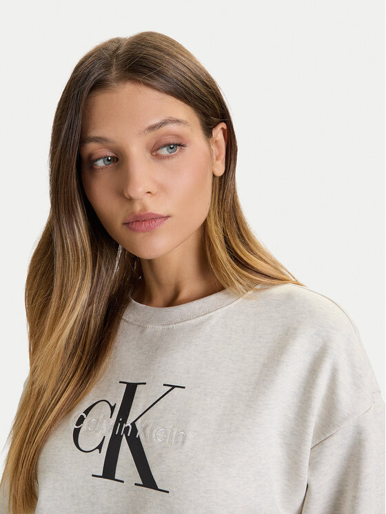 Calvin Klein Jeans Calvin Klein Jeans Суитшърт Monologo LV047B234G Сив Relaxed Fit