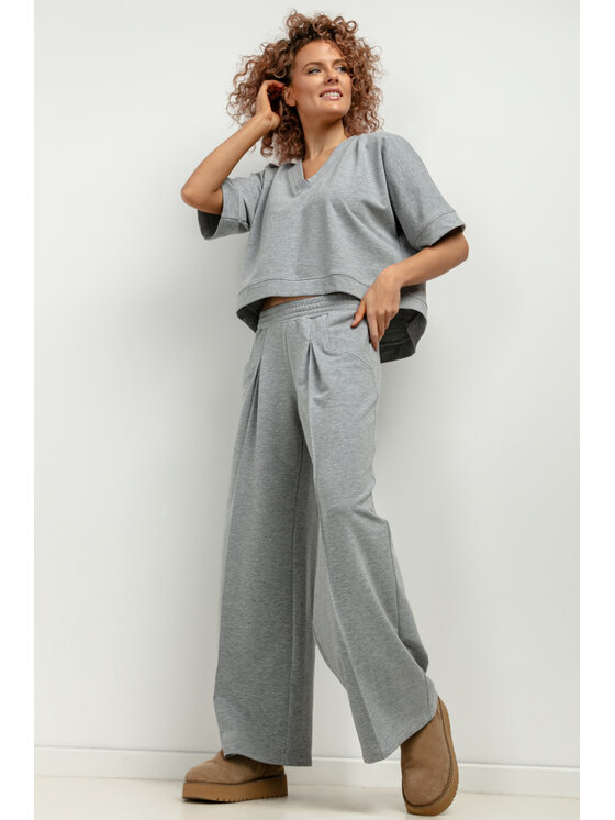 Tessita Tessita Bluza T416/2/XL-XXL Szary Loose Fit