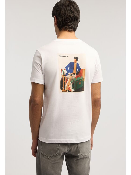 Trussardi Trussardi T-Shirt G0698000164N001 Biały Regular Fit