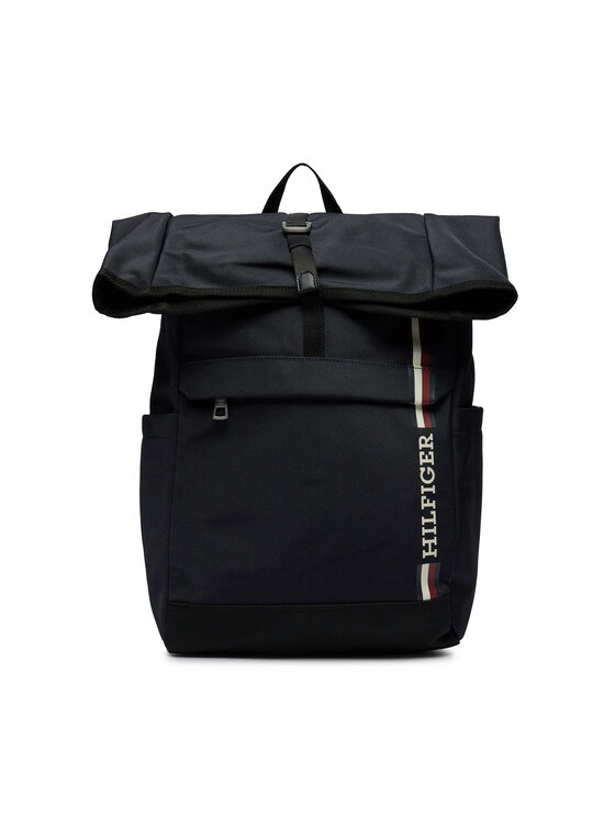 Rucsac Tommy Hilfiger Th Monotype Rolltop Backpack AM0AM11792 Bleumarin