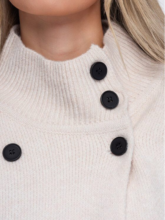 Ombre Ombre Sweter OW-SW-E0018 Beżowy Regular Fit
