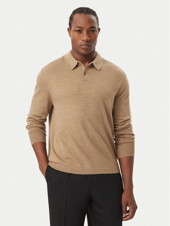 Calvin Klein Calvin Klein Polo majica LV04LD319G Svetlo rjava Regular Fit
