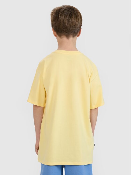 4F 4F T-Shirt 4FJRSS25TTSHM2641-73S Żółty Oversize