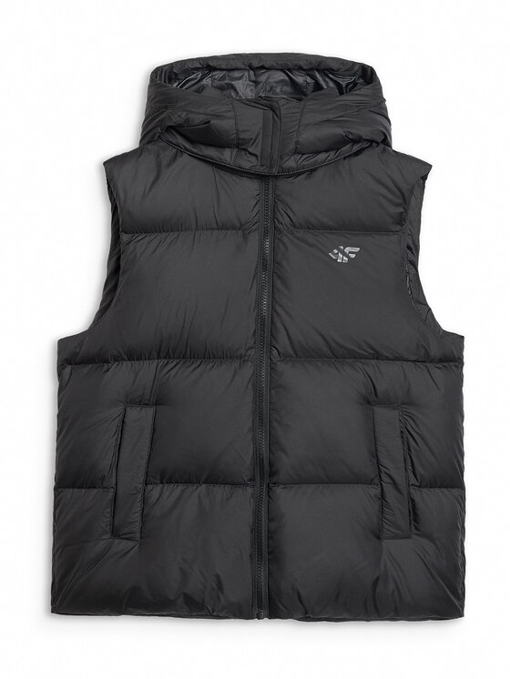 4F 4F Kamizelka NATURAL (DOWN) WARMTH Czarny Oversize