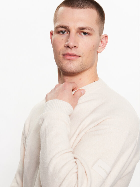 Calvin Klein Calvin Klein Sweter K10K110401 Beżowy Regular Fit