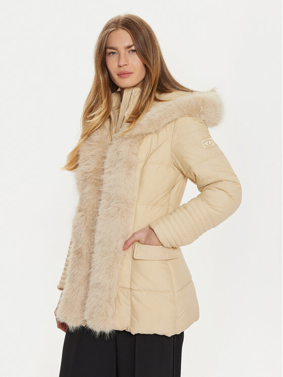 Marciano Guess Marciano Guess Пухено яке Zoe 4BGL41 7188A Бежов Regular Fit