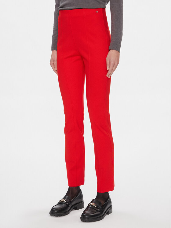 Tommy Hilfiger Pantaloni din material Elevated WW0WW39721 Roșu Slim Fit