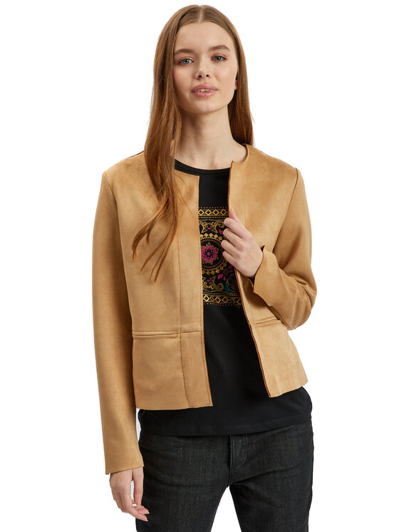 Orsay Orsay Marynarka 488109-085000__40 Brązowy Regular Fit