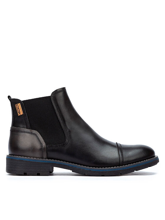 Pikolinos Men's York Leather Textile Boots - Ankle-High, 3.5cm Heel, Size 11.5-12 US, Stylish Cuero Design
