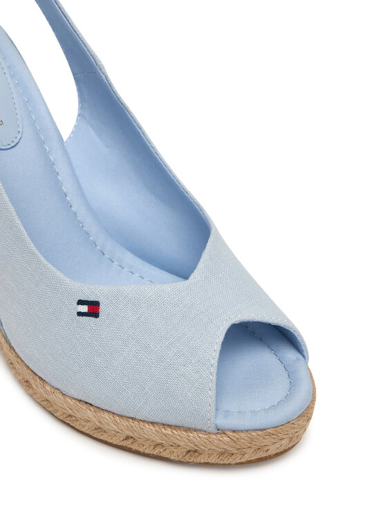Tommy Hilfiger Tommy Hilfiger Espadryle Flag High Wedge Espad Slingback FW0FW09343 Błękitny