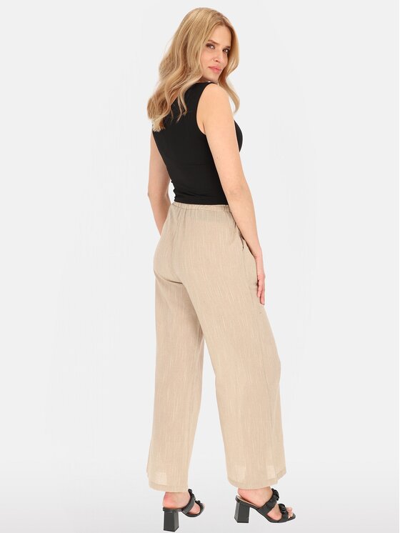 Perso Perso Spodnie damskie PTE252689F Beżowy Regular Fit