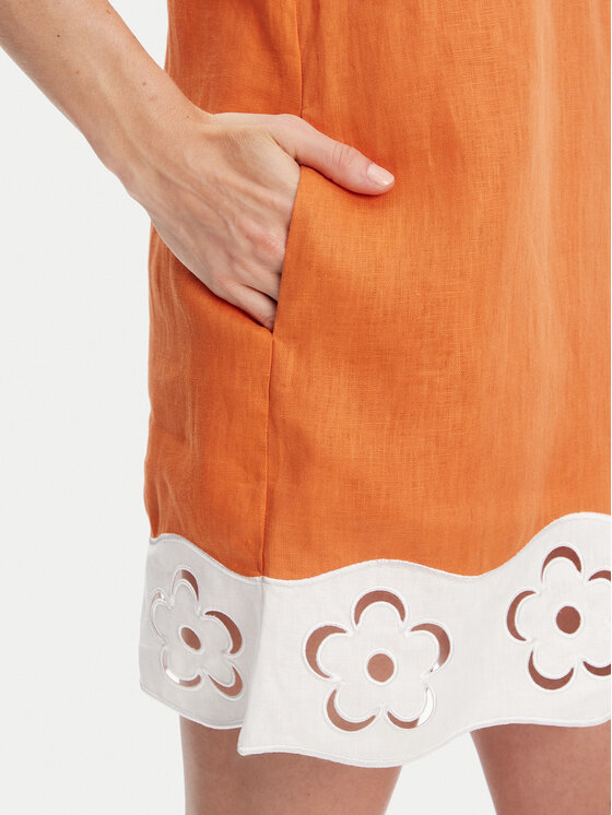 STAUD STAUD Letní šaty Mika R25S2282LN Oranžová Regular Fit