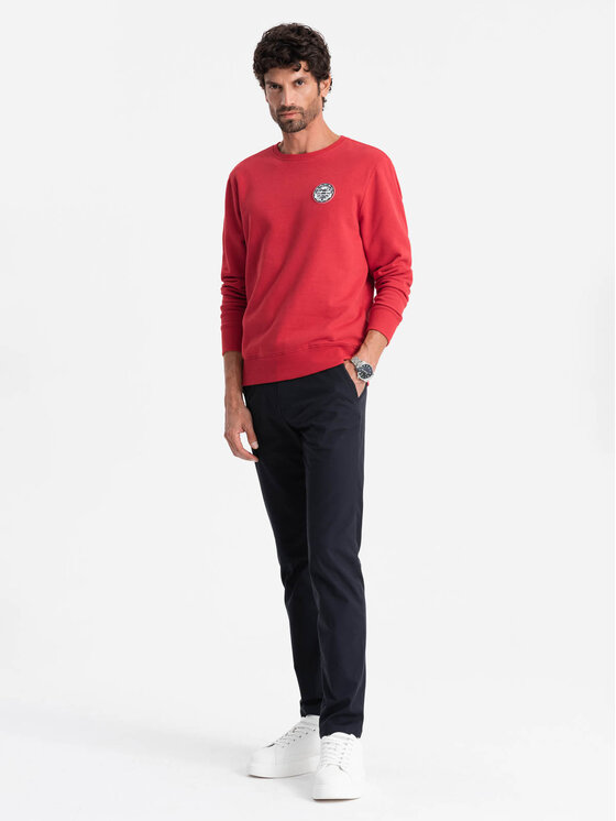 Ombre Ombre Mikina OM-SSNZ-0134 Červená Regular Fit