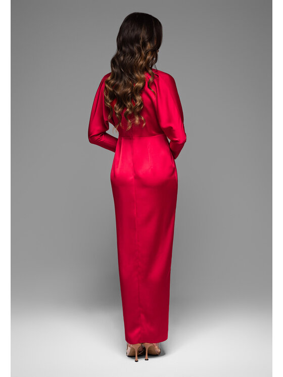 Ombre Ombre Sukienka wieczorowa LA-OM-DLR031 Czerwony Regular Fit