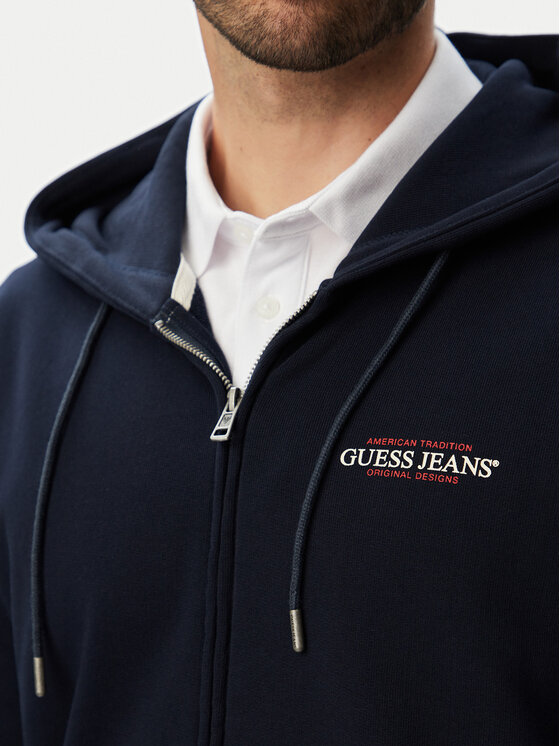 Guess Jeans Guess Jeans Pulóver M6RQ38 KCPR1 Sötétkék Regular Fit