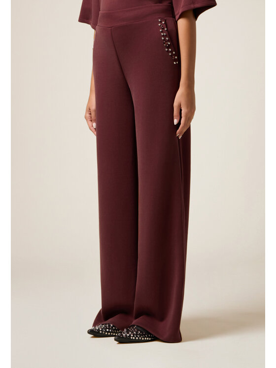 Oltre Oltre Pantaloni di tessuto P801J002486N036 Bordeaux Baggy Fit
