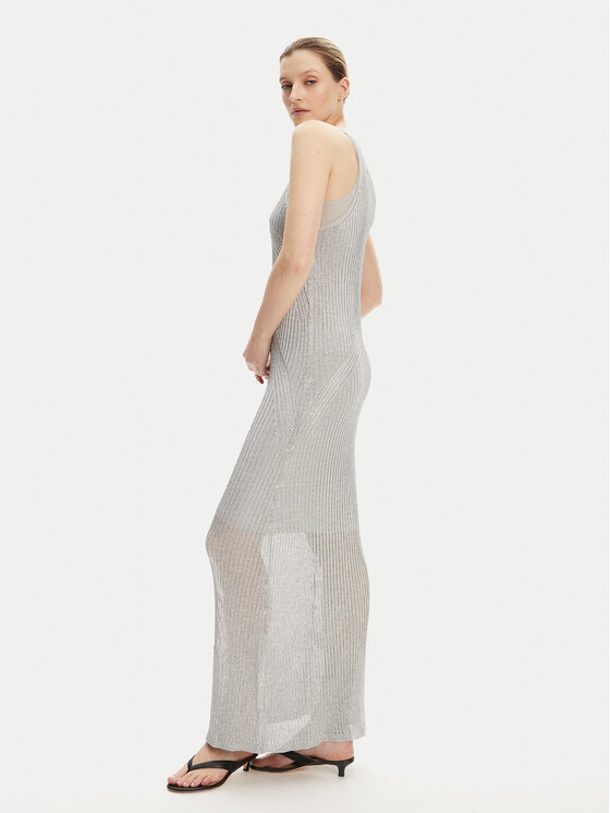PINKO PINKO Pletena obleka Nelson 105146 A2LO Siva Regular Fit