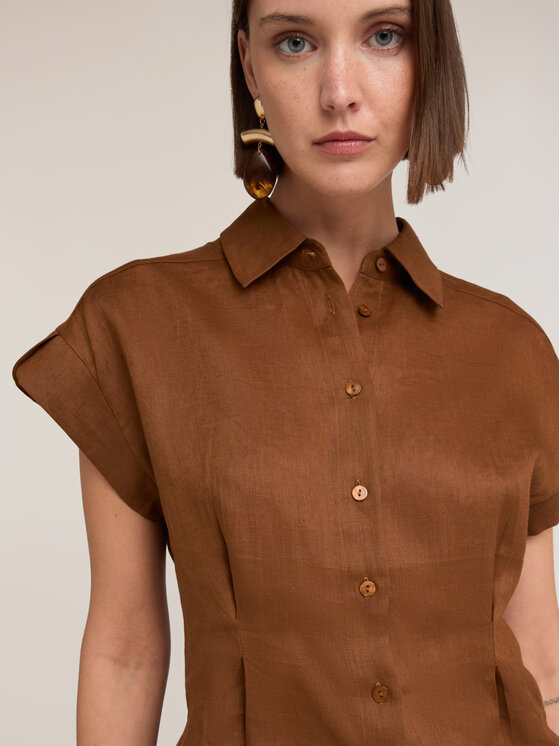 Motivi Motivi Camicia 5227W000520N022 Marrone Boxy Fit