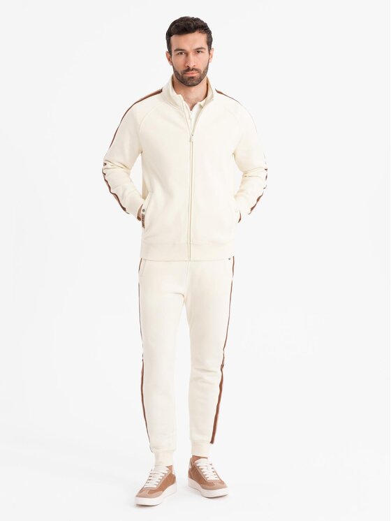 Ombre Ombre Komplet dresowy Z114 Écru Regular Fit