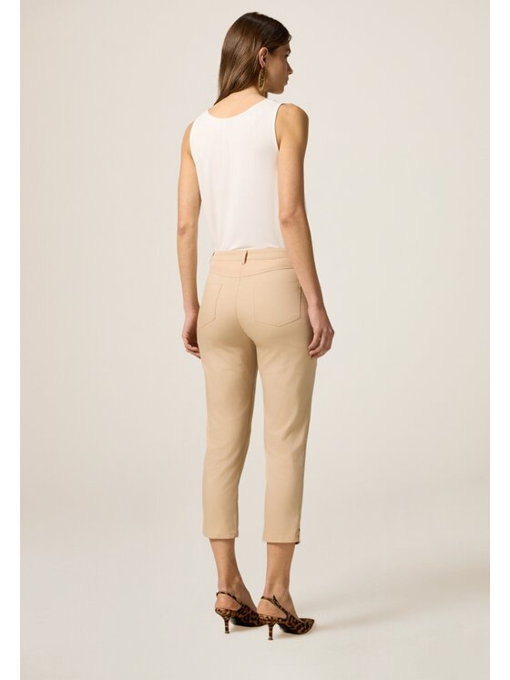 Oltre Oltre Pantaloni di tessuto P707R008473N002 Écru Slim Fit