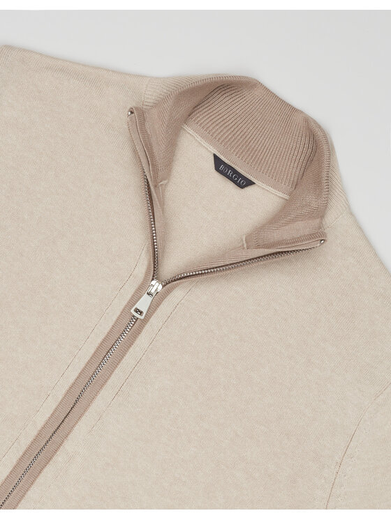 Borgio Borgio Sweter casazza_bz Beżowy Slim Fit