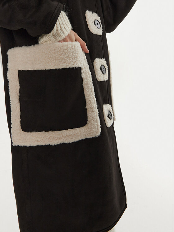 Munthe Munthe Fellmantel Tibur 243154024342 Schwarz Oversize