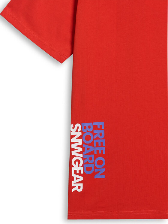 4F 4F T-Shirt FOB Czerwony Loose Fit