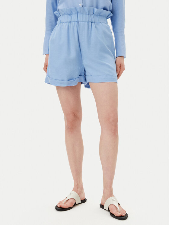 Selmark Selmark Set Hemd und Stoffshorts BC176 Blau Relaxed Fit