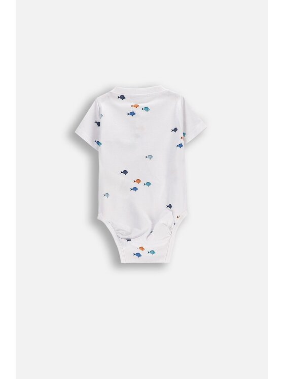 Coccodrillo Coccodrillo Dětské body WC6112201NBN-001 Bílá Regular Fit