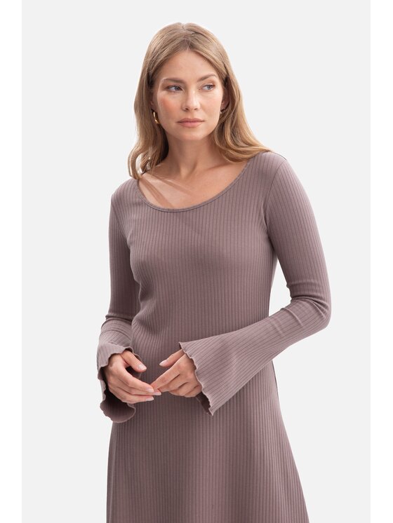 BeWear BeWear Sukienka dzianinowa b308 Brązowy Baggy Fit