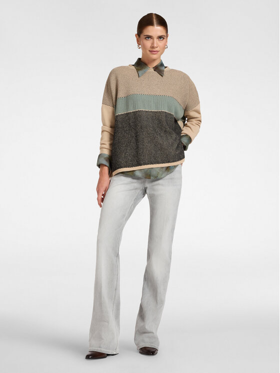 Elena Mirò Elena Mirò Sweter M122E002122N0B2 Kremowy Regular Fit