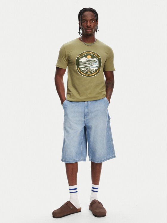 Quiksilver Quiksilver Tričko Ev Three Seas Ss EQYZT08051 Kaki Regular Fit