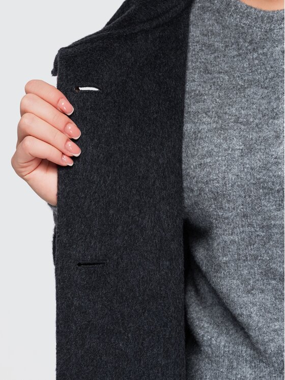 Ombre Ombre Płaszcz przejściowy OW-CT-E0032 Czarny Relaxed Fit