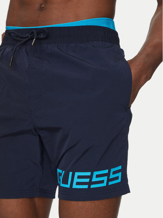 Guess Guess Szorty kąpielowe F5GT12 WH1C2 Granatowy Regular Fit