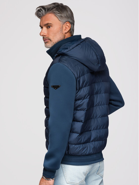 Ombre Ombre Kurtka przejściowa OM-JALP-0298 Granatowy Regular Fit