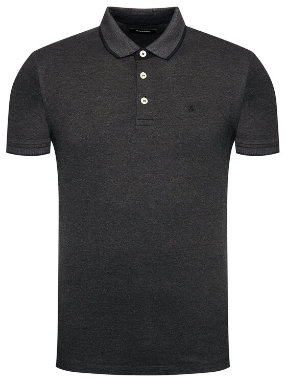 Jack & Jones Jack & Jones Polo Paulos 12136668 Czarny Slim Fit