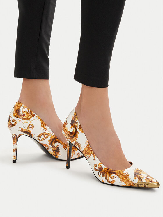 Versace Jeans Couture Pantofi cu toc subțire 80VA3S50 ZS366 G03 Alb